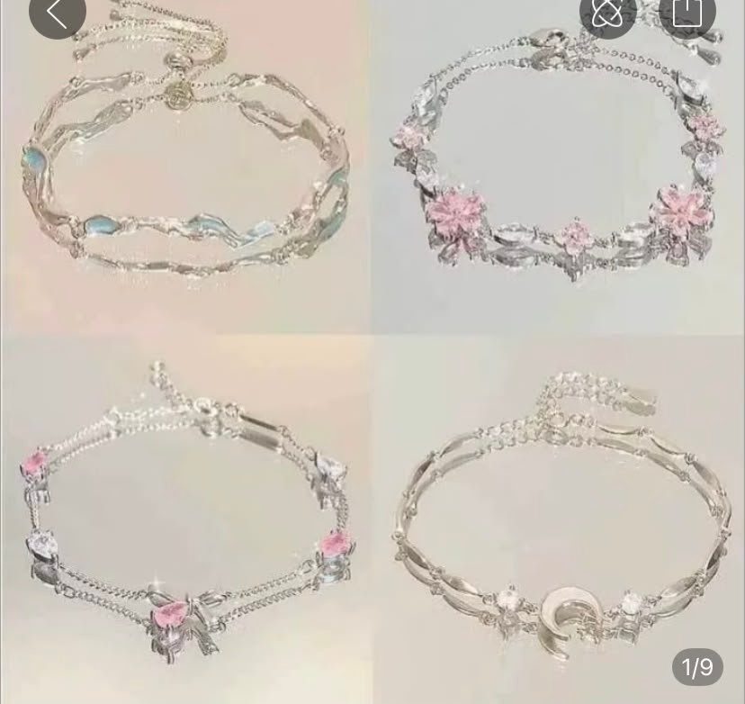 Dainty crystal bracelet set