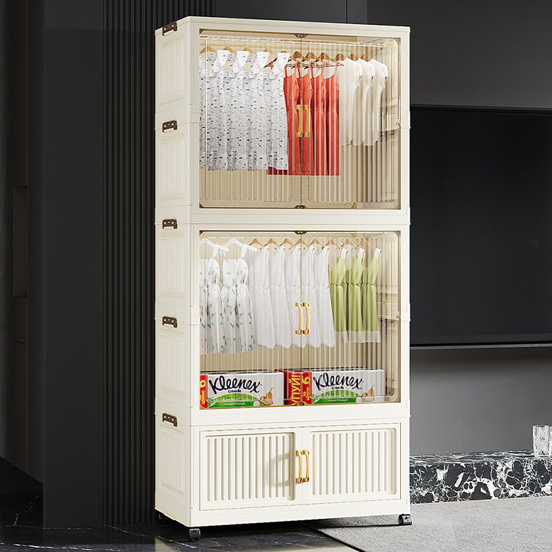 Foldable Wardrobe Closet - No Assembly Multi-Layer Clothes Storage Cabinet