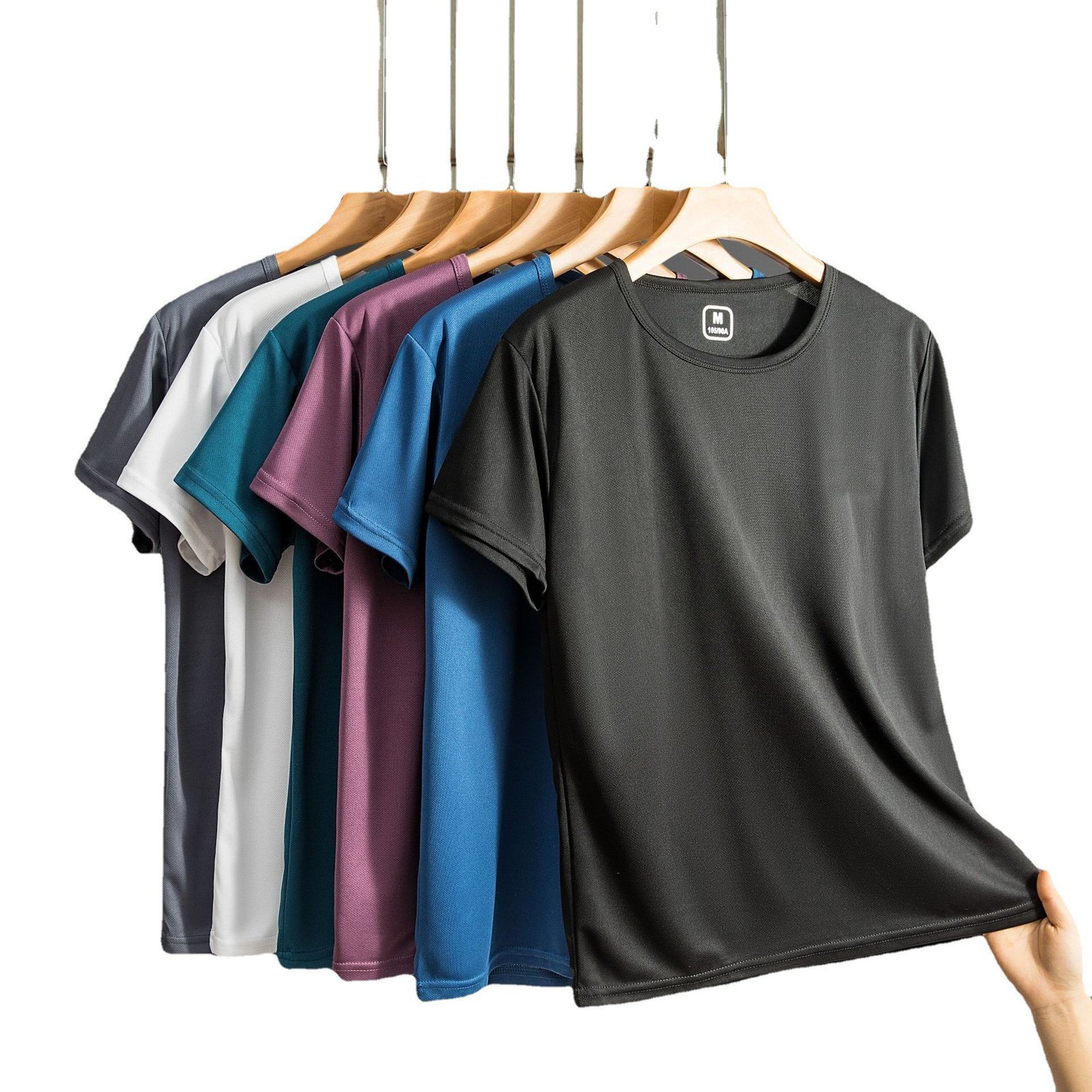 Men's Quick-Dry Ice Silk T-Shirt - Breathable Short Sleeve Round Neck Tee