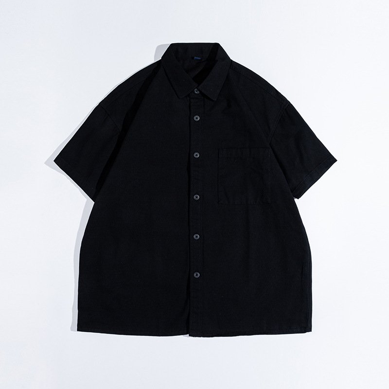 Men's Casual Short Sleeve Shirt - Lightweight Cotton Blend Button-Up