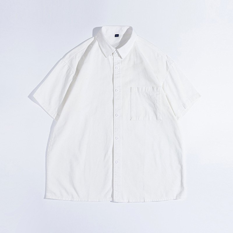 Men's Casual Short Sleeve Shirt - Lightweight Cotton Blend Button-Up