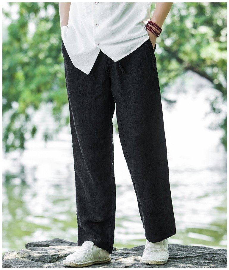 Men's Breathable Linen Blend Casual Trousers