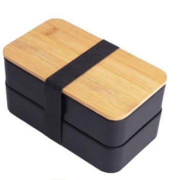 1200ml Wheat Straw Lunch Box - Double Layer, Microwave Safe