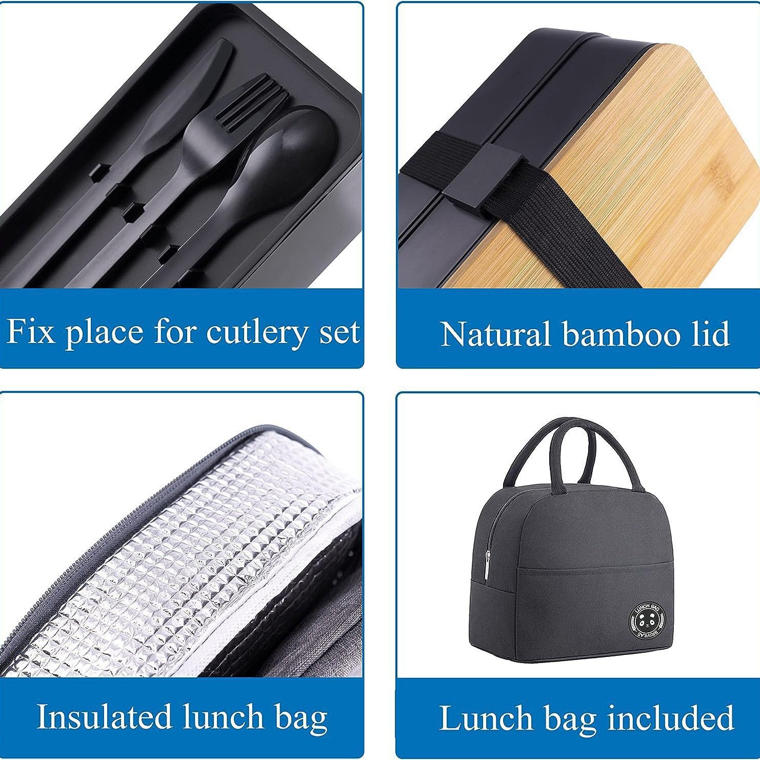 1200ml Wheat Straw Lunch Box - Double Layer, Microwave Safe