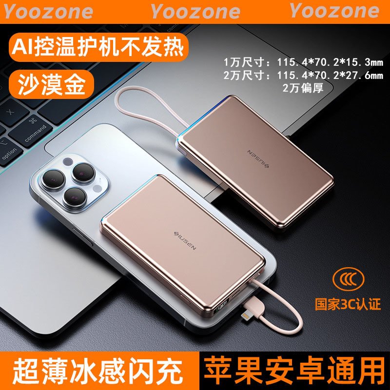 22.5W Fast Charge Power Bank - Built-in Cables, 10000/20000mAh