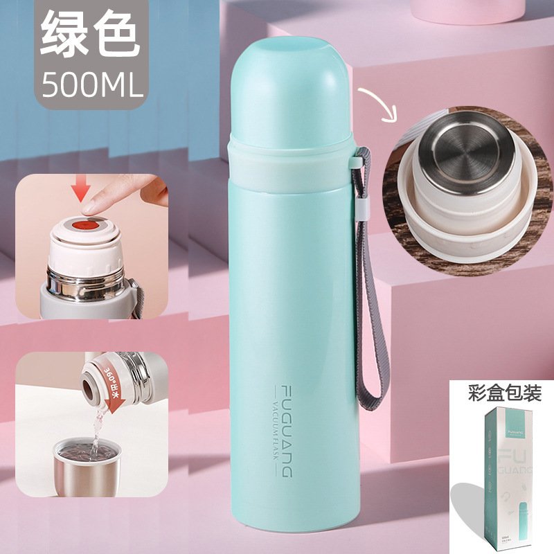Fuguang 304 Stainless Steel Thermos Flask - 500ml, 12-24h Heat