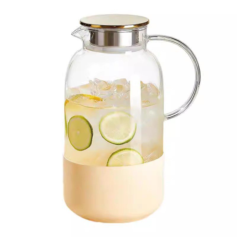 Heat-Resistant Glass Water Pitcher Set - 2.5L with Cups
