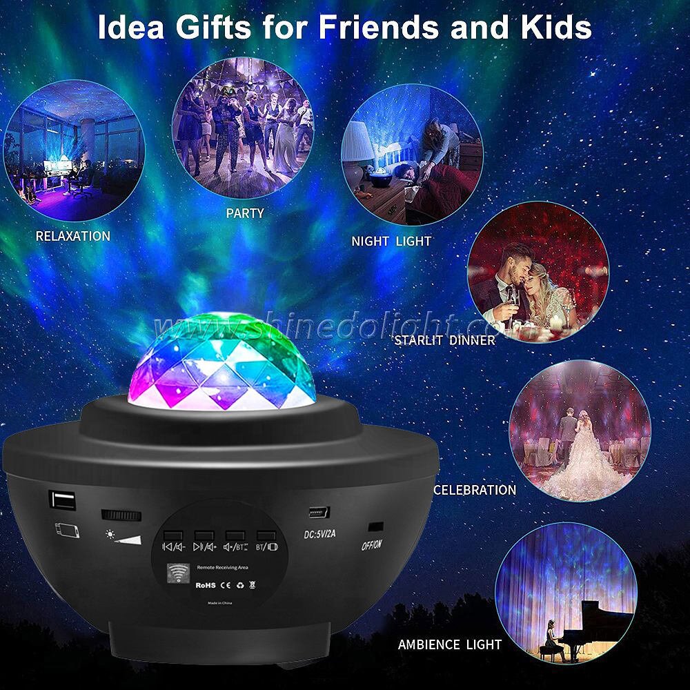 Galaxy Star Projector with Bluetooth Speaker - Remote Control Night Light