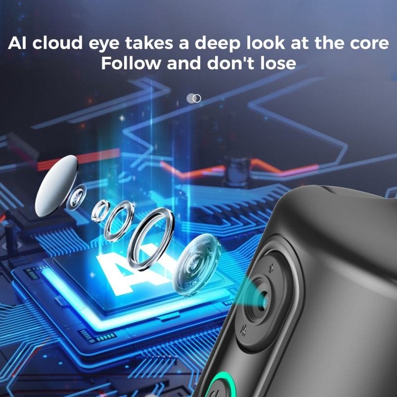 AI Auto Face-Tracking Phone Tripod - 360 Rotation Content Creator Mount