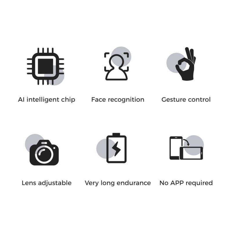 AI Auto Face-Tracking Phone Tripod - 360 Rotation Content Creator Mount