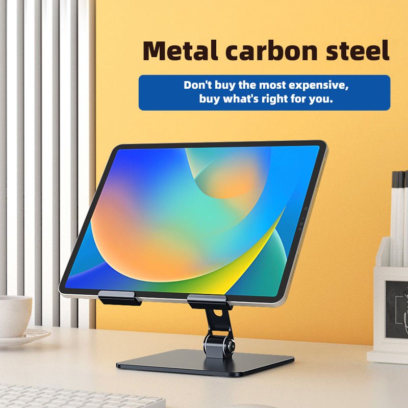 Adjustable Metal Phone & Tablet Desk Stand - Foldable Universal Holder