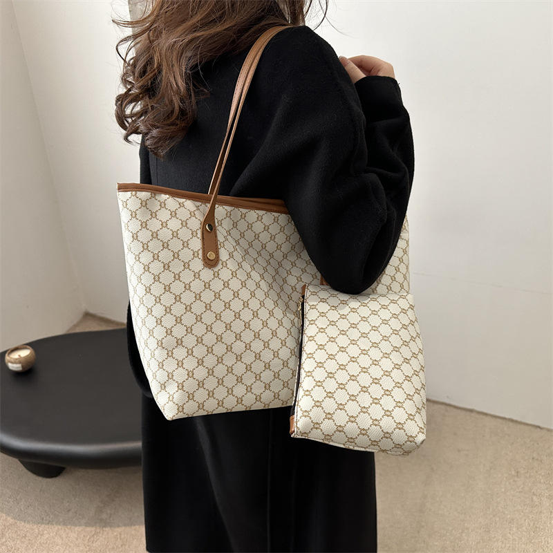 Large Capacity PU Leather Tote Bag - Women's Shoulder Handbag