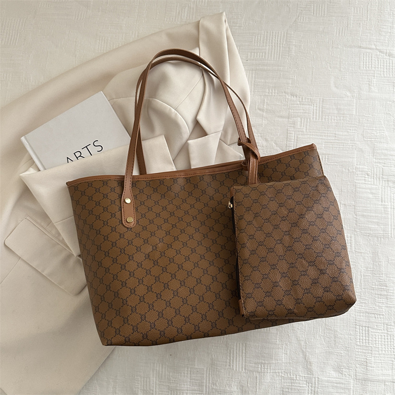 Large Capacity PU Leather Tote Bag - Women's Shoulder Handbag