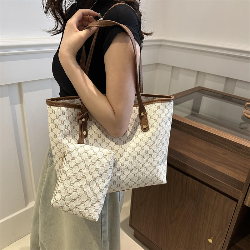 Large Capacity PU Leather Tote Bag - Women's Shoulder Handbag