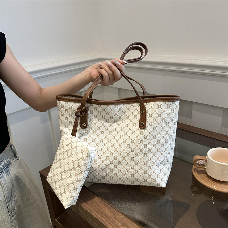 Large Capacity PU Leather Tote Bag - Women's Shoulder Handbag
