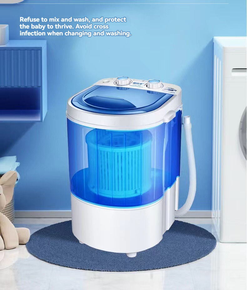 Mini Single-Bucket Washing Machine - Wash & Spin, Semi-Automatic