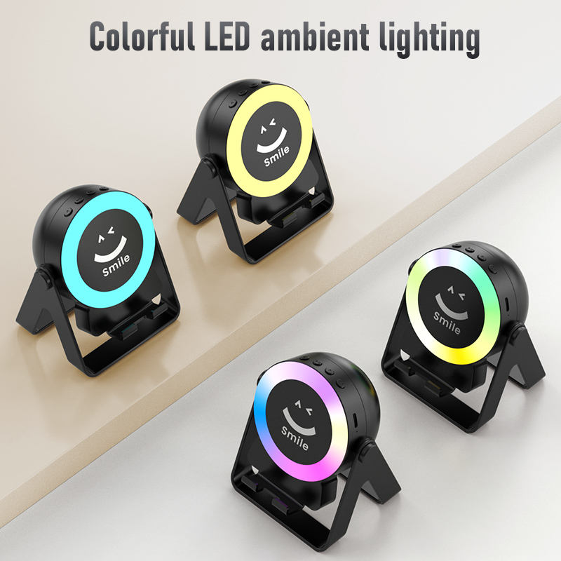 ZF18 Bluetooth Speaker with 360-Degree Rotating RGB Light Phone Stand