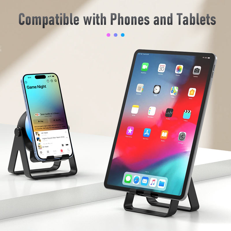 ZF18 Bluetooth Speaker with 360-Degree Rotating RGB Light Phone Stand