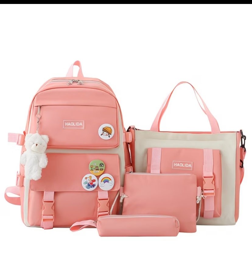 Pink school bag 4 set