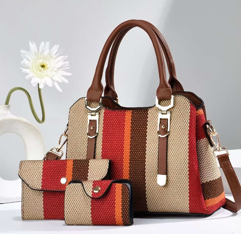 Multi colour handbag set
