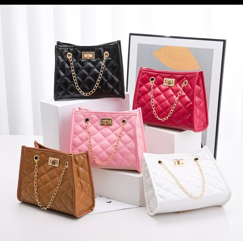 Luxury fragrant style diamond pattern bucket bag